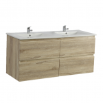 Qubist White Oak Wall Hung 1500 Vanity Cabinet Only